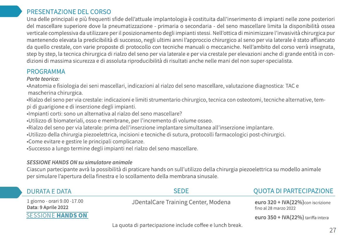 Dr. Casavecchia, corso rialzo seno mascellare Dr. Casavecchia, corso rialzo seno mascellare