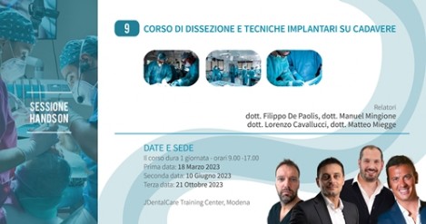 Dissezione e tecniche implantari su cadavere